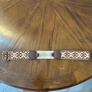 Brown and Beige Patterned Bag Strap